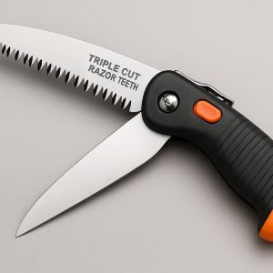 11 Compact Folding Pruning Saw with Triple Cut Razor Teeth Design