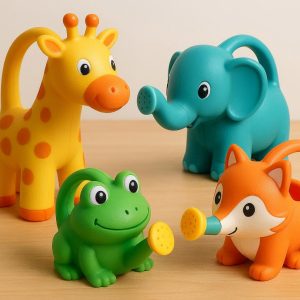 6 Kids Gardening Watering Can Set with Fun Animal Designs